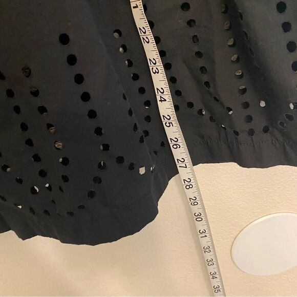 Gap Vintage black laser cut whimsy Goth midi a line pull on waist Skirt L - Picture 7 of 10